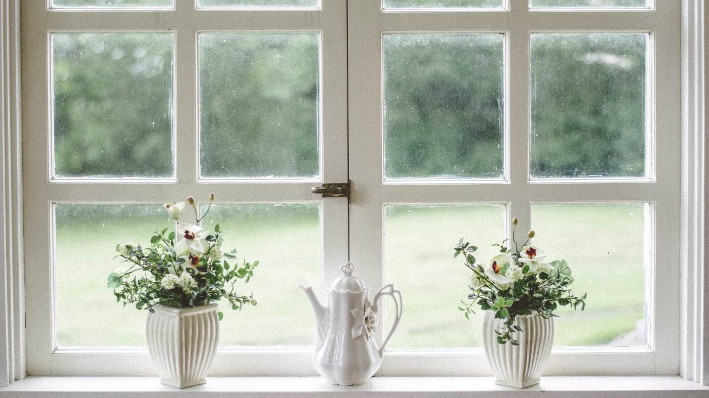 Thick window with plants on sill - Triple Pane Windows Noise Reduction Tips for the Home